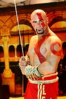 Kratos sur le stand Sony (God of War III)